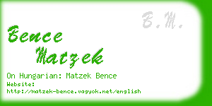 bence matzek business card